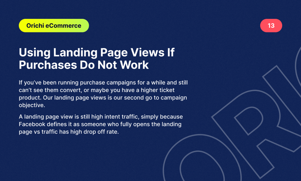 Using Landing Page Views If Purchases Do Not Work