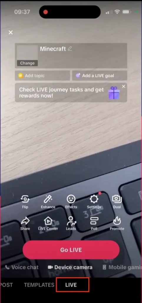 How to go live on TikTok