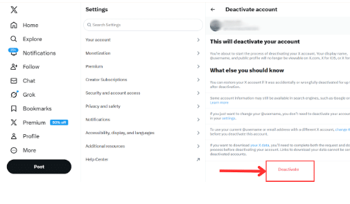 5. Choose Deactivate your account.