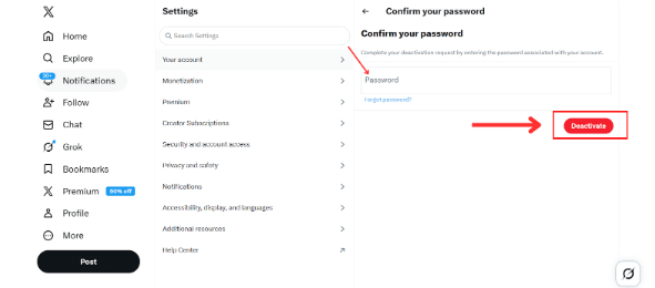 6. Enter your password to confirm.