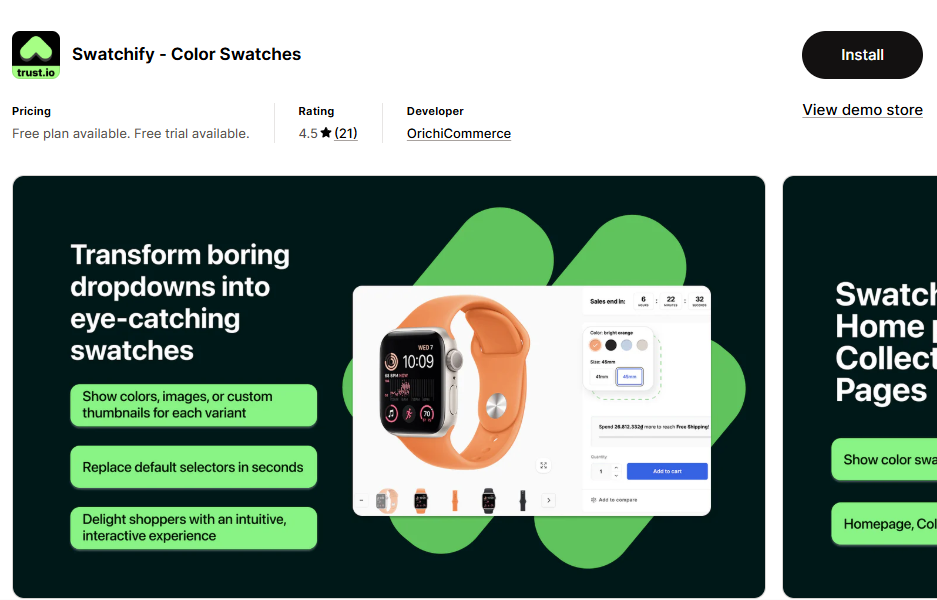 best-shopify-color-swatch-apps-free-Swatchify