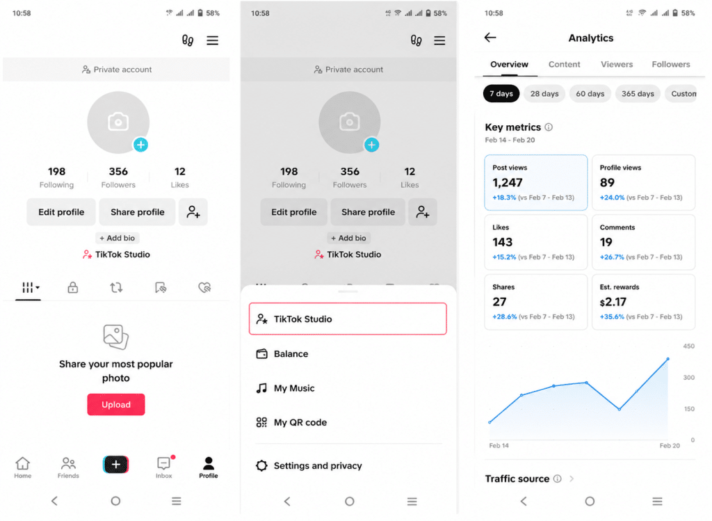TikTok Analytics - best time to post on TikTok